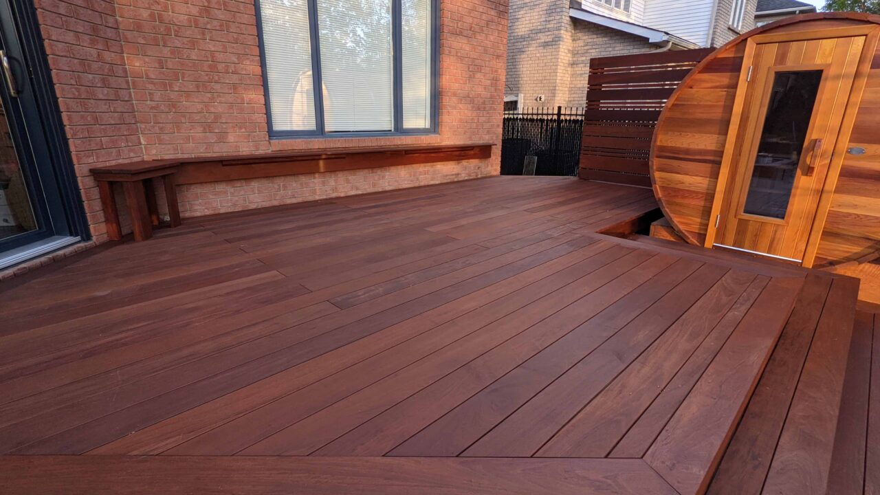 Oiled IPE hardwood deck and stair in Kanata