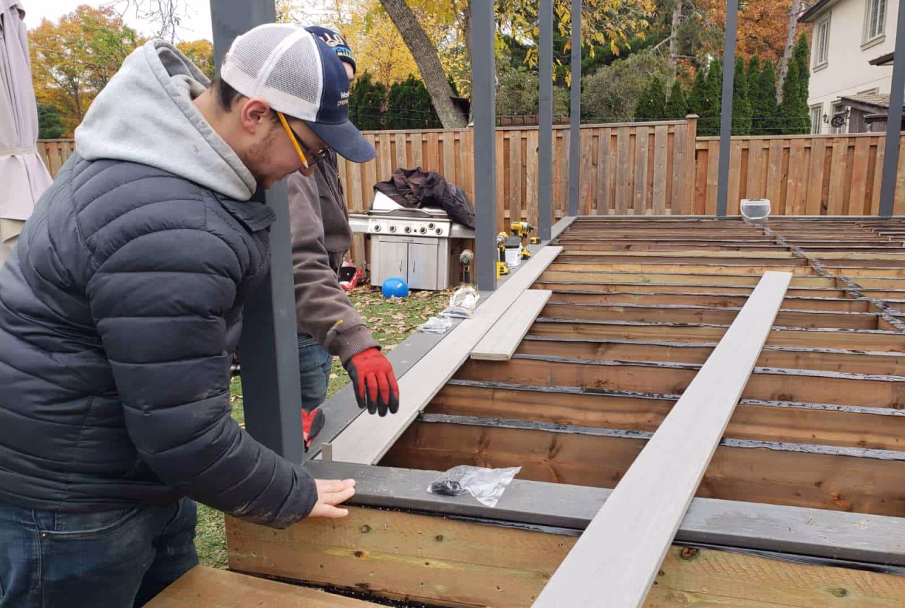 Ottawa Deck Builders work on the project